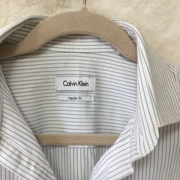Calvin Klein White&Blue Stripes Long Sleeve Shirt - Picture 2 of 10